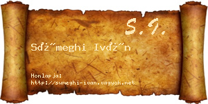 Sümeghi Iván névjegykártya
